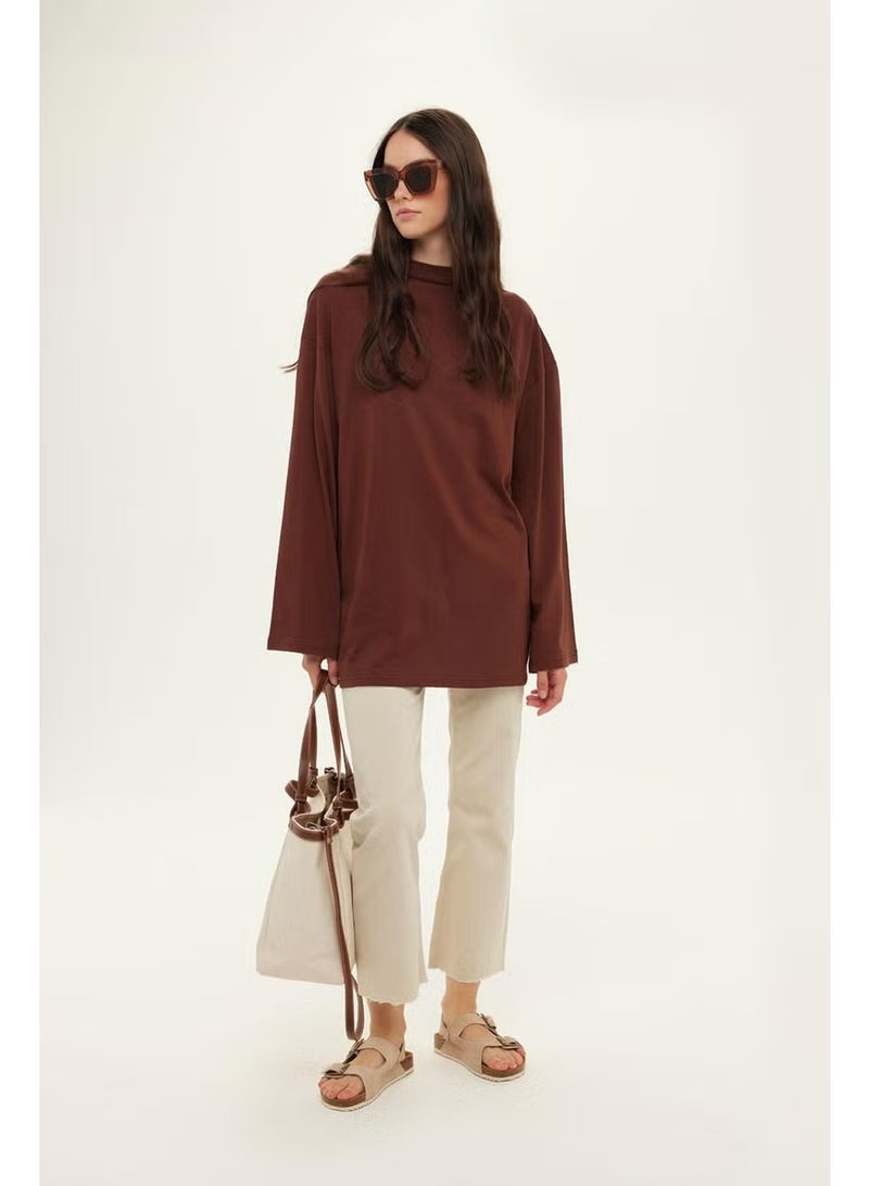 Manuka Wide Sleeve Oversized Chocolate - Image 1
